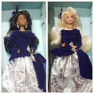 1994 Winter Velvet Barbie Pair 2 Barbies